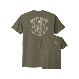 MULEY FREAK Men's Til' I'm Dead Short Sleeve Crew Neck T Shirt Green 2XL