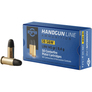 PPU 38 S&W Ammo 145 Grain Round Nose Box of 50
