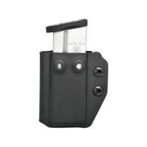 Rounded IWB/OWB Magazine Holster Ambidextrous 9mm/.40 S&W Double Stack Kydex Black - Rounded