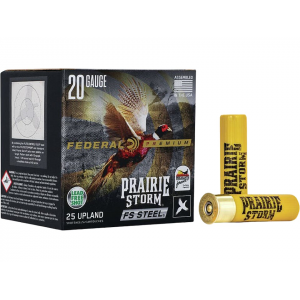 eral Premium Prairie Storm 20 Gauge 3 #4 Steel Shot 7/8 Oz Box Of 25 Ammo