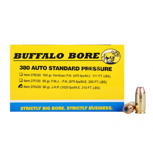 falo Bore 380 ACP 90 Grain Jacketed Hollow Point Box Of 20 Ammo