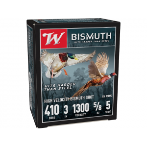 Winchester Bismuth 410 Ammo 3" #5 Bismuth Shot 5/8 oz Box of 15 - Winchester