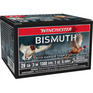 Winchester Bismuth 28 Gauge Ammo 3" #5 Bismuth Shot 1 oz Box of 15 - Winchester