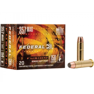 eral Fusion 357 Magnum 158 Grain Fusion Soft Point Box Of 20 Ammo