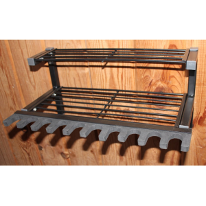 HySkore 10 Gun Rack and Shelf Unit Metal Frame with Foam Padding Black Frame - Hyskore