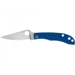 Spyderco Honeybee Pocket Knife 1.68" Clip Point Sandvik 12C27 Satin Blade G-10 Handle Blue - Spyderco