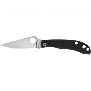 Spyderco Honeybee Pocket Knife 1.68" Clip Point Sandvik 12C27 Satin Blade G-10 Handle Black - Spyderco