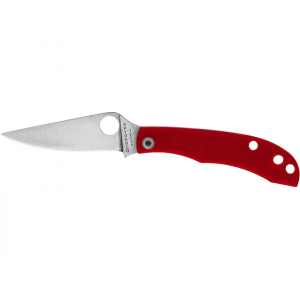 Spyderco Honeybee Pocket Knife 1.68" Clip Point Sandvik 12C27 Satin Blade G-10 Handle Red - Spyderco