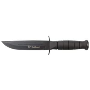 Smith & Wesson CKSUR2CP Fixed Blade Knife 6.03" Modified Drop Point 7Cr17MoV Black Blade Rubber Handle Black - Smith & Wesson