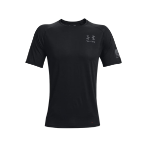 Under Armour Men's Freedom Tech Short Sleeve Crew Neck T Shirt Black 2XL - Under Armour