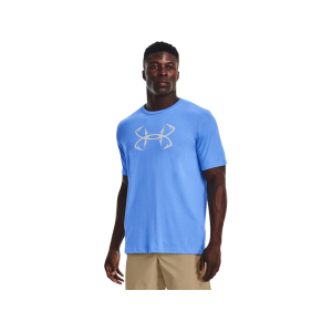 Under Armour Men's Fish Hook Logo Short Sleeve Crew Neck T Shirt Carolina Blue/Halo Gray Medium - Under Armour