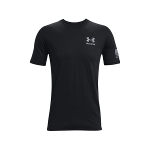Under Armour Men's New Freedom Flag Short Sleeve Crew Neck T Shirt Black/Steel XL - Under Armour