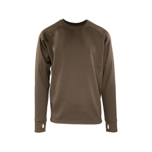 MidwayUSA Men's Elk Fork Grid Fleece Long Sleeve Crew Neck Shirt Dark Earth Medium - Midwayusa