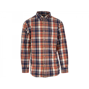 MIDWAYUSA Men's Everyday Flannel Long Sleeve Shirt Orange/Blue XL Tall