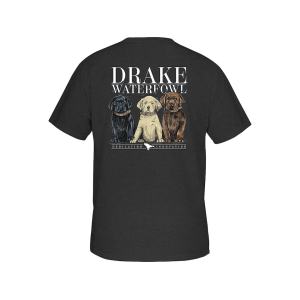 Drake Men's Lab Puppies Short Sleeve Crew Neck T Shirt Charcoal Heather Medium - Drake