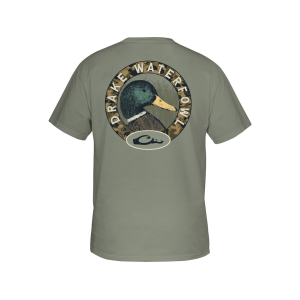 Drake Men's Mallard Circle Short Sleeve Crew Neck T Shirt Desert Sage Medium - Drake