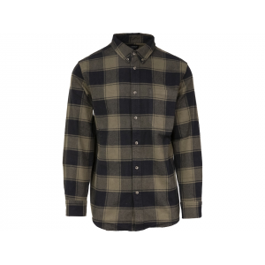 MIDWAYUSA Men's Everyday Flannel Long Sleeve Shirt Olive/Black 3XL
