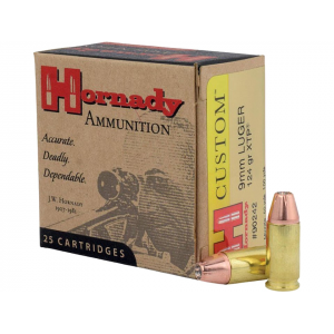 nady Custom 9mm Luger 124 Grain Hornady XTP Jacketed Hollow Point Box Of 25 Ammo