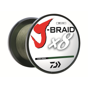 Daiwa J-Braid x8 Braided Fishing Line 15lb 300yd Dark Green