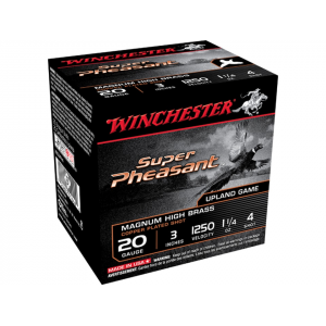 chester Super Pheasant 20 Gauge 3 #4 Copper Plated Lead Shot 1-1/4 Oz Box Of 25 Ammo