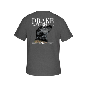 Drake Men's Black Lab Profile Short Sleeve Crew Neck T Shirt Graphite Heather Medium - Drake
