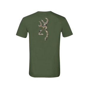 Browning Men's Ovix Buckmark Short Sleeve Crew Neck T Shirt Military Green 2XL - Browning