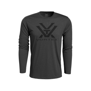 VORTEX OPTICS Men's Core Logo Long Sleeve Crew Neck T Shirt Charcoal Heather 2XL
