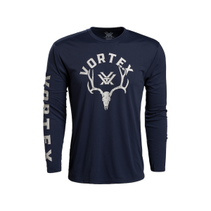 VORTEX OPTICS Men's Antler Envy Long Sleeve Crew Neck T Shirt Navy Heather XL