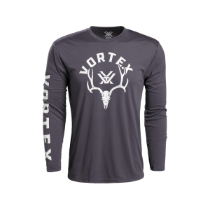 VORTEX OPTICS Men's Antler Envy Long Sleeve Crew Neck T Shirt Charcoal Large