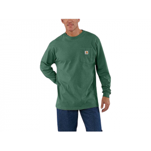 CARHARTT Men's Loose Fit Heavyweight Long Sleeve Crew Neck Pocket T Shirt Frosted Balsam Heather 2XL