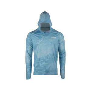 MIDWAYUSA Men's Ambush Fishing Hoodie Realtree WAV3 Light Blue Large