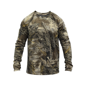 MIDWAYUSA Men's Grid Fleece Long Sleeve Crew Neck Shirt Realtree Max-1 XT 3XL