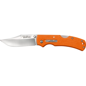 Cold Steel Double Safe Hunter Pocket Knife 3.5" Clip Point 8Cr13MoV Stainless Blade Glass Reinforced Nylon (GRN) Handle Orange - Cold Steel