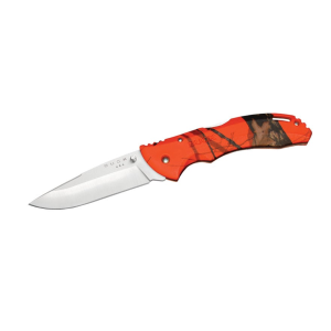 Buck Knives 286 Bantam BHW Pocket Knife 3.75" Drop Point 420HC Stainless Steel Blade GRN Handle Mossy Oak Blaze Orange Camo - Buck Knives