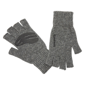 Simms Men's Wool Fingerless Fishing Gloves Steel Large/XL - Simms