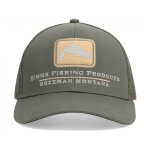 SIMMS Mens Double Haul Icon Trucker Hat Smokey Olive