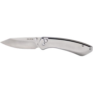 Buck Knives 744 Sovereign Folding Knife 3.225" Modified Clip Point 7Cr17MoV Satin Blade Stainless Steel Handle Stainless