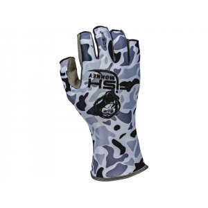 FISH MONKEY Men's Guide Fishing Sun Fishing Sun Fingerless Gloves Old School Gray 2XL