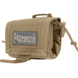 Maxpedition Rollypoly Collapsible Dump Pouch Holds 7 AR-15 30 Round Magazine Nylon Khaki - Maxpedition Hard-Use Gear