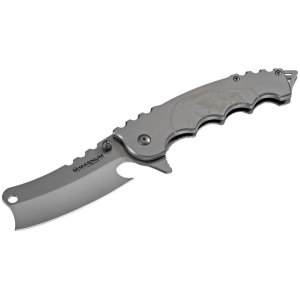 Boker Knives Mortem Pocket Knife 3.15" Cleaver 440A Satin Blade Stainless Steel Handle Silver - Boker Knives