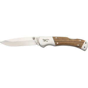 Browning Sage Creek Large Pocket Knife 3.5" Drop Point 9Cr18MoV Satin Blade Wood Handle - Browning