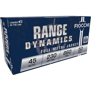 Fiocchi Range Dynamics 45 ACP Ammo 230 Grain Full Metal Jacket Box of 50