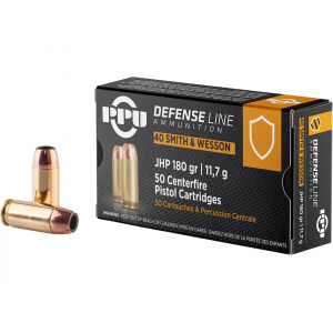  Defense 40 S&W 180 Grain Jacketed Hollow Point Box Of 50 Ammo