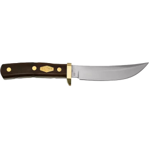 Old Timer Woodsman Fixed Blade Knife 5" Clip Point 7Cr17MoV Polished Blade Delrin Handle Brown - Old Timer