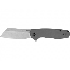 Kershaw Wharf Assisted Opening Pocket Knife 2.8" Cleaver 8Cr13MoV Stonewashed Blade Glass Filled Nylon Handle Gray - Kershaw