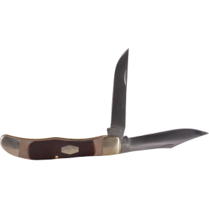 Old Timer Hunter Pocket Knife 4" Clip Point 7Cr17MoV Satin Blade Delrin Handle Brown - Old Timer