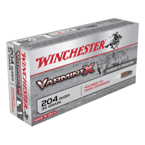 WINCHESTER Vamint X 204 Ruger Ammo 32 Grain Polymer Tip Box Of 20