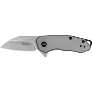 Kershaw Rate Assisted Opening Pocket Knife 1.85" Wharncliffe 8Cr13MoV Stonewashed Blade Stainless Steel Handle Beadblasted - Kershaw