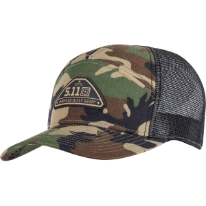 5.11 Men's PBG 7 Panel Hat Woodland Camo One Size Fits Most