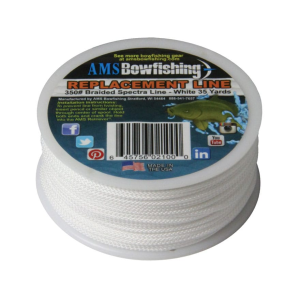 AMS Braided Spectra Bowfishing Line 350 lb 35 Yard Spool White - Ams Bowfishing
